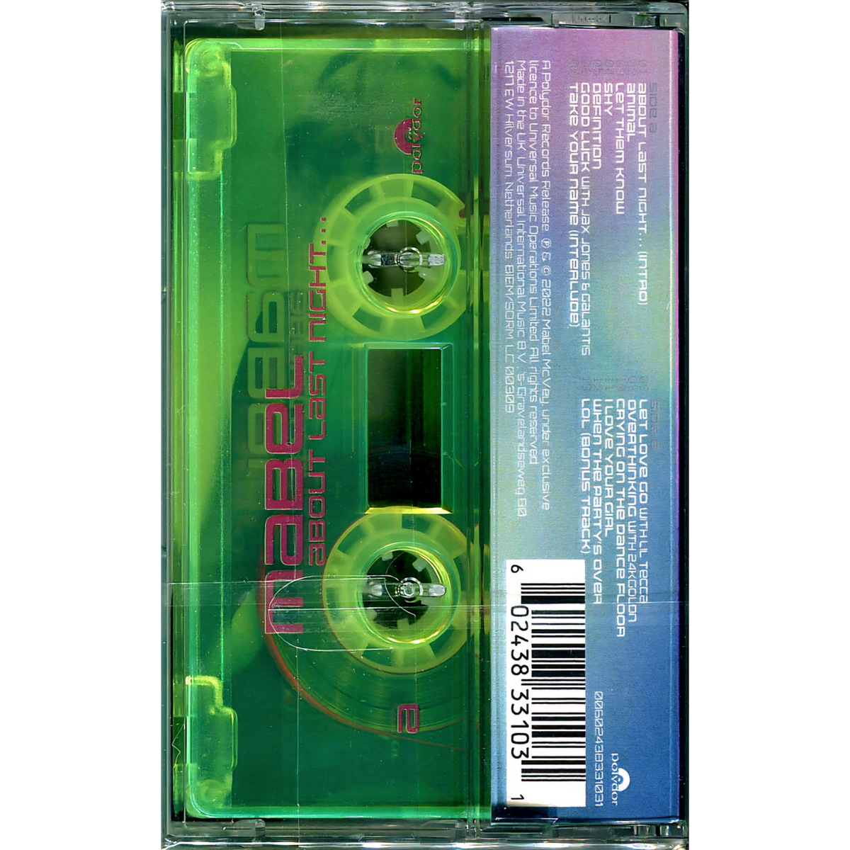 SIGNED-Mabel_About_Last_Night_Green_Cassette_Album