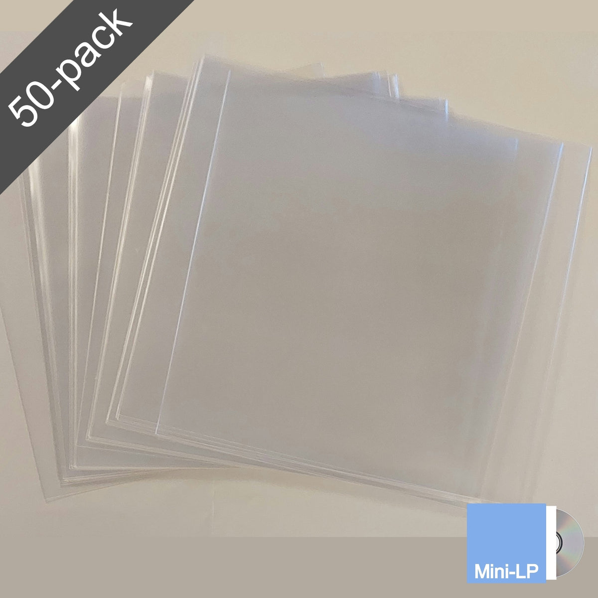 Mini-LP_Japan_Rimless_Open-Top_CD_Sleeves_50-pack
