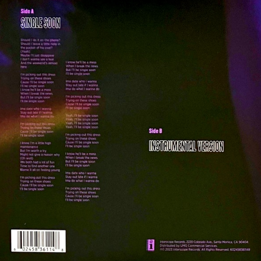 Sinhle-Soon_Selena_Gomez_White_Vinyl_7-inch_Single