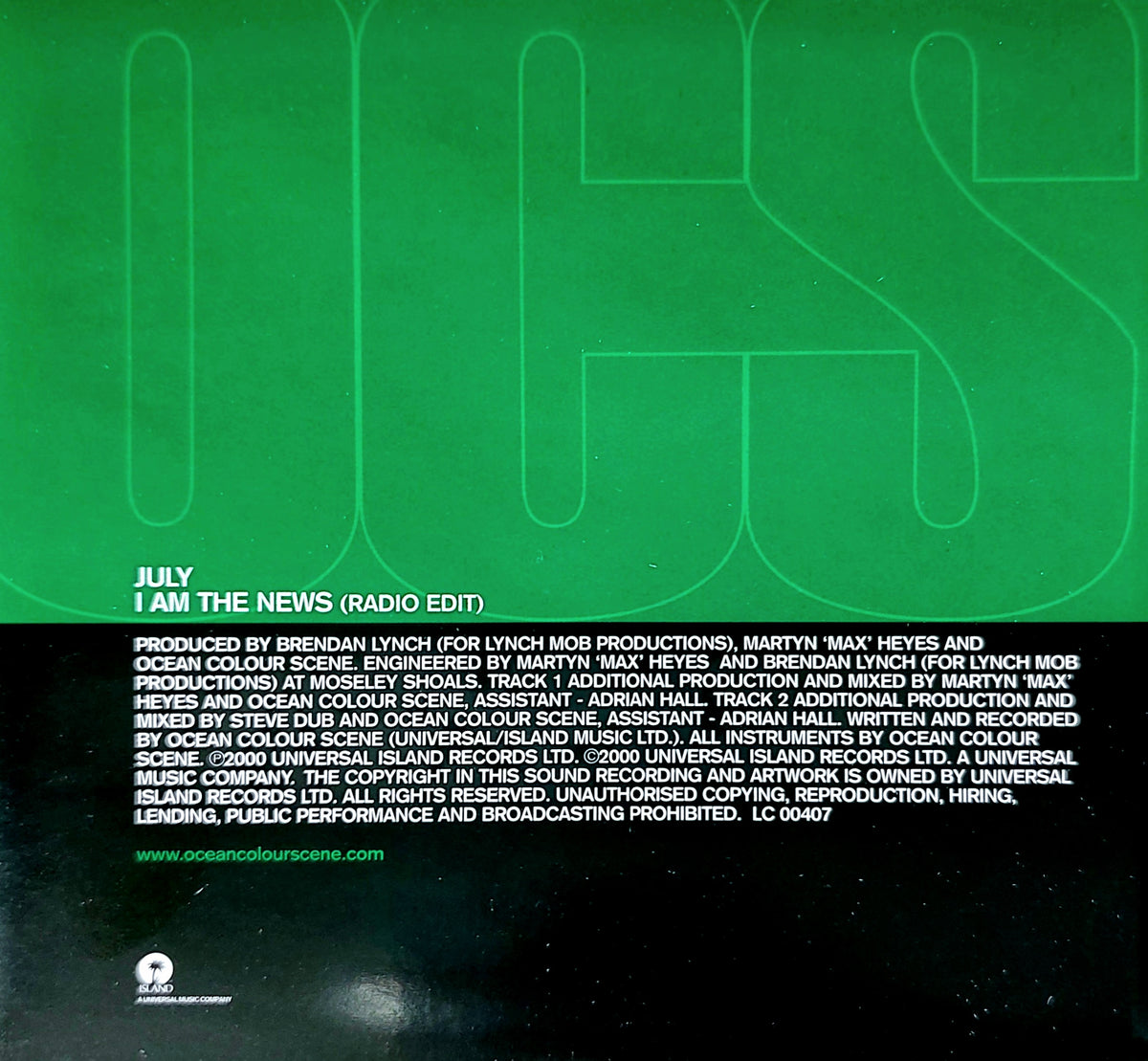 Ocean Color Scene: July / I Am The News - Promo CD Single (NM/NM)