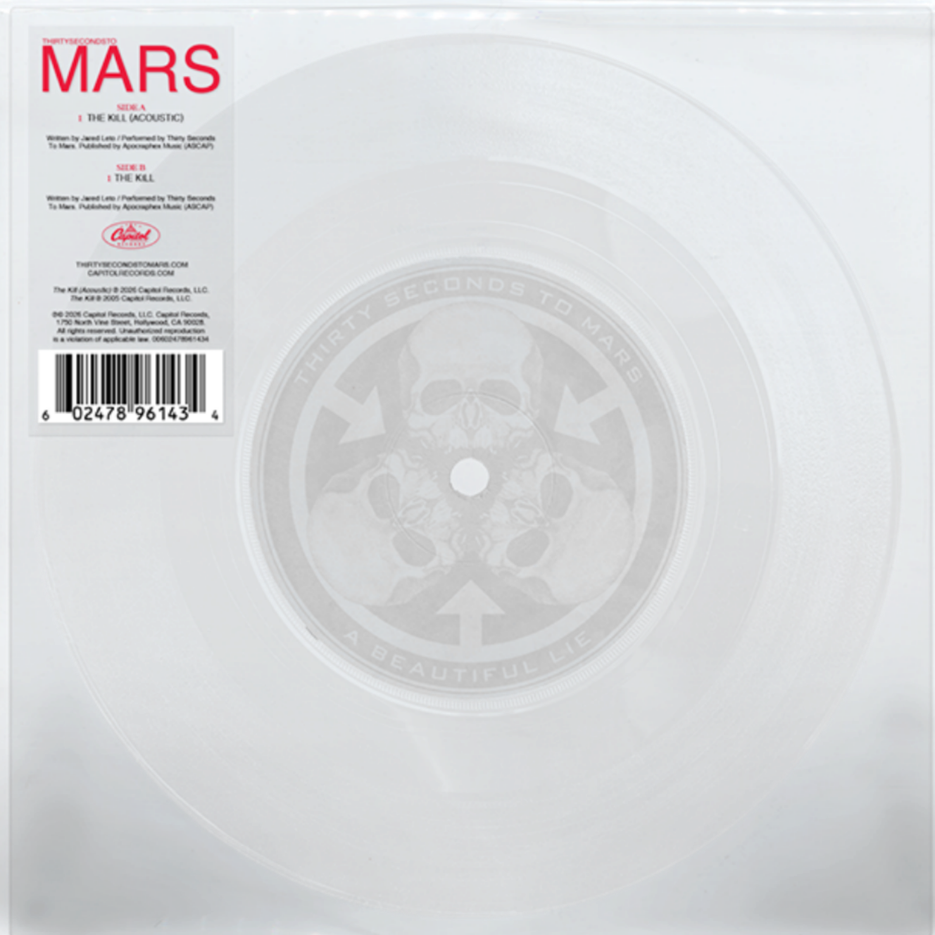 30-Seconds-To-Mars-The-Kill-Clear-Vinyl-7in-Single