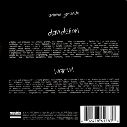 Ariana-Grande-Dandelion-7-inch-Single-Clear-Vinyl