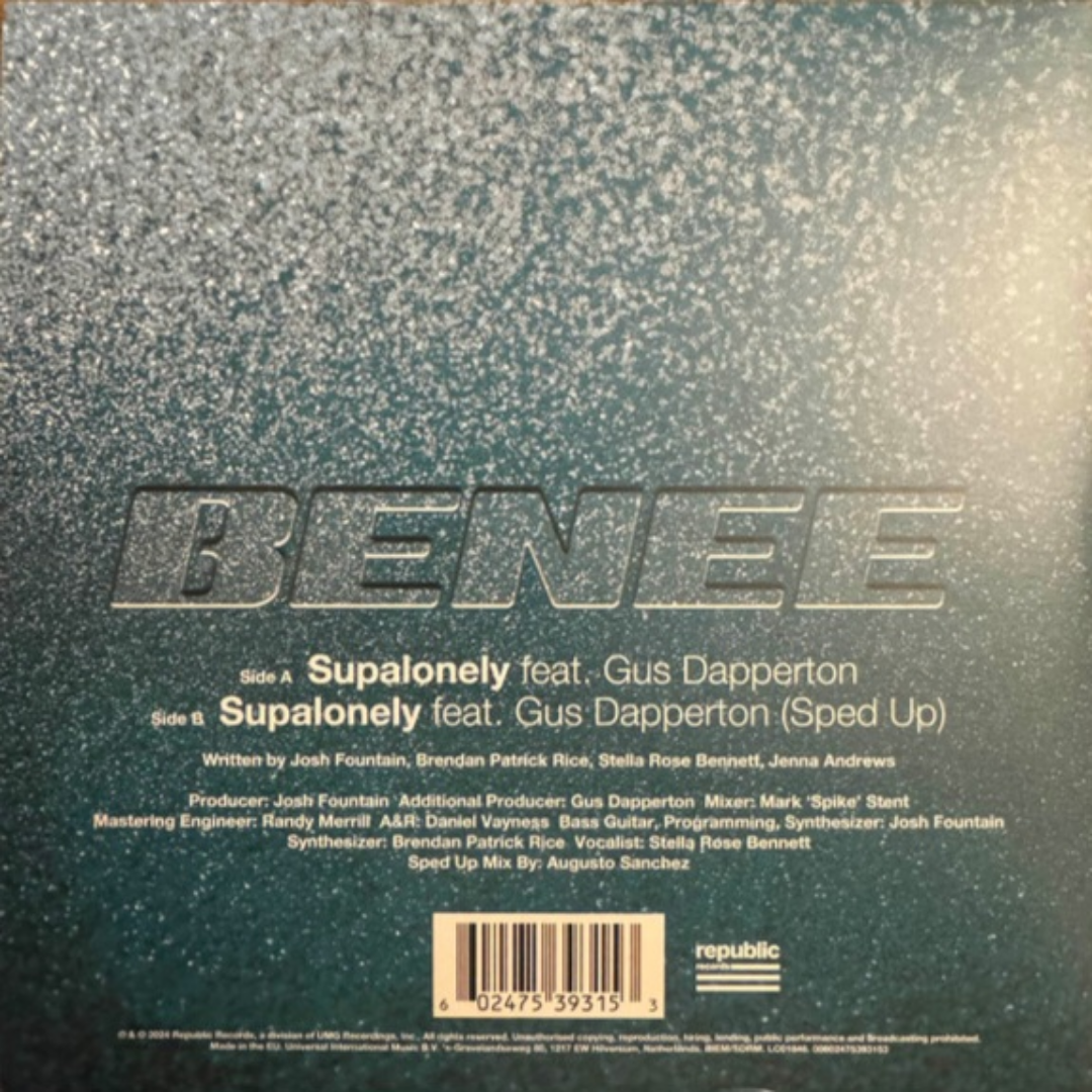 BENEE-Gus-Dapperton-Supalonely-Blue-Vinyl-7-inch