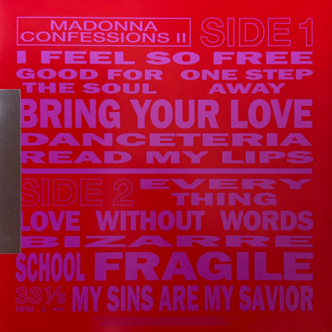 Madonna-Confessions-II-White-Vinyl-LP-Red-Artwork
