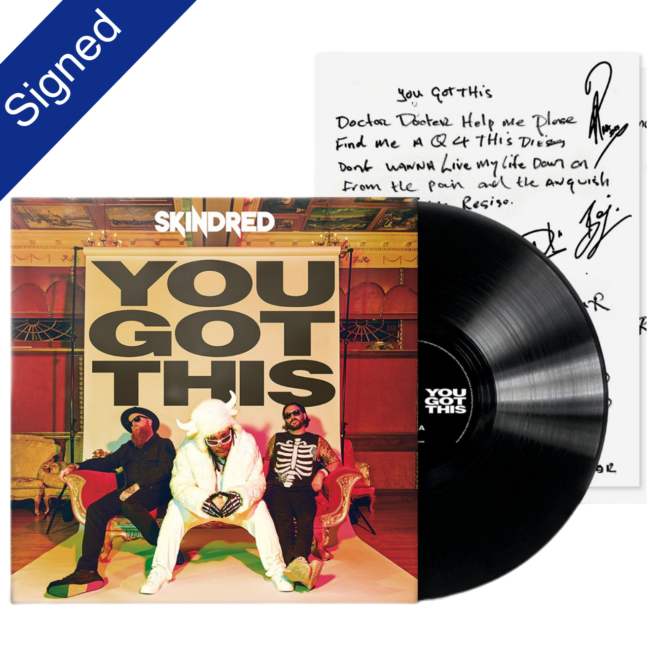 Signed-Skindred-You-Got-This-Hand-Lyric-Sheet-LP