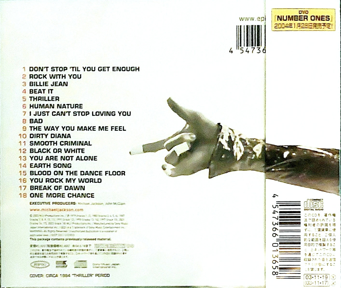 Michael Jackson: Number Ones - Japon CD, Obi Strip &amp; Livret - Couverture 'Thriller'